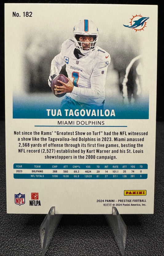 2024 Panini Prestige 182 Tua Tagovailoa Red Xtra Points 243/999 Miami Dolphins - 787 Hobby House