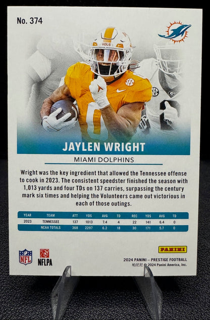 2024 Panini Prestige 374 Jaylen Wright Red Xtra Points 418/999 Miami Dolphins - 787 Hobby House