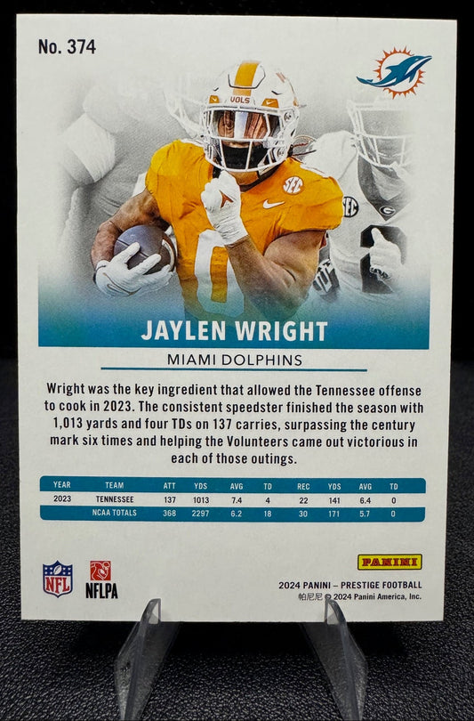 2024 Panini Prestige 374 Jaylen Wright Red Xtra Points 418/999 Miami Dolphins - 787 Hobby House