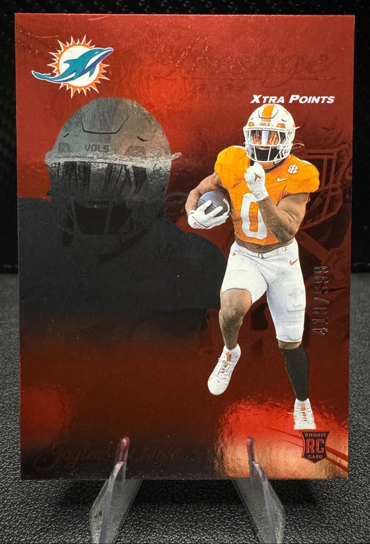 2024 Panini Prestige 374 Jaylen Wright Red Xtra Points 418/999 Miami Dolphins - 787 Hobby House