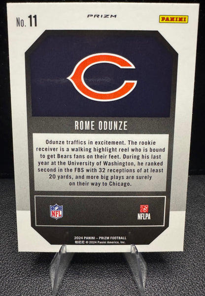 2024 Panini Prizm 11 Rome Odunze Emergent No Huddle Prizm RC Chicago Bears - 787 Hobby House