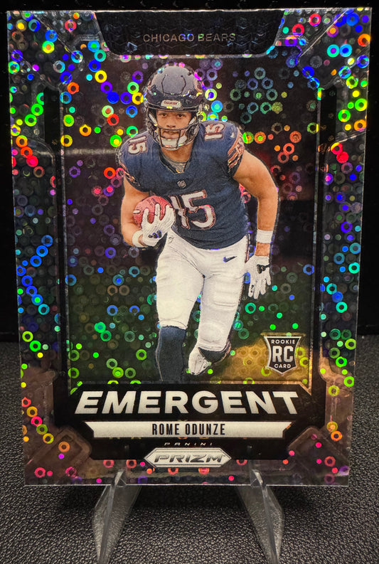 2024 Panini Prizm 11 Rome Odunze Emergent No Huddle Prizm RC Chicago Bears - 787 Hobby House
