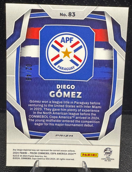 2024 Panini Prizm Copa America Prizms Purple Pulsar 83 Diego Gomez RC 2/49 - 787 Hobby House