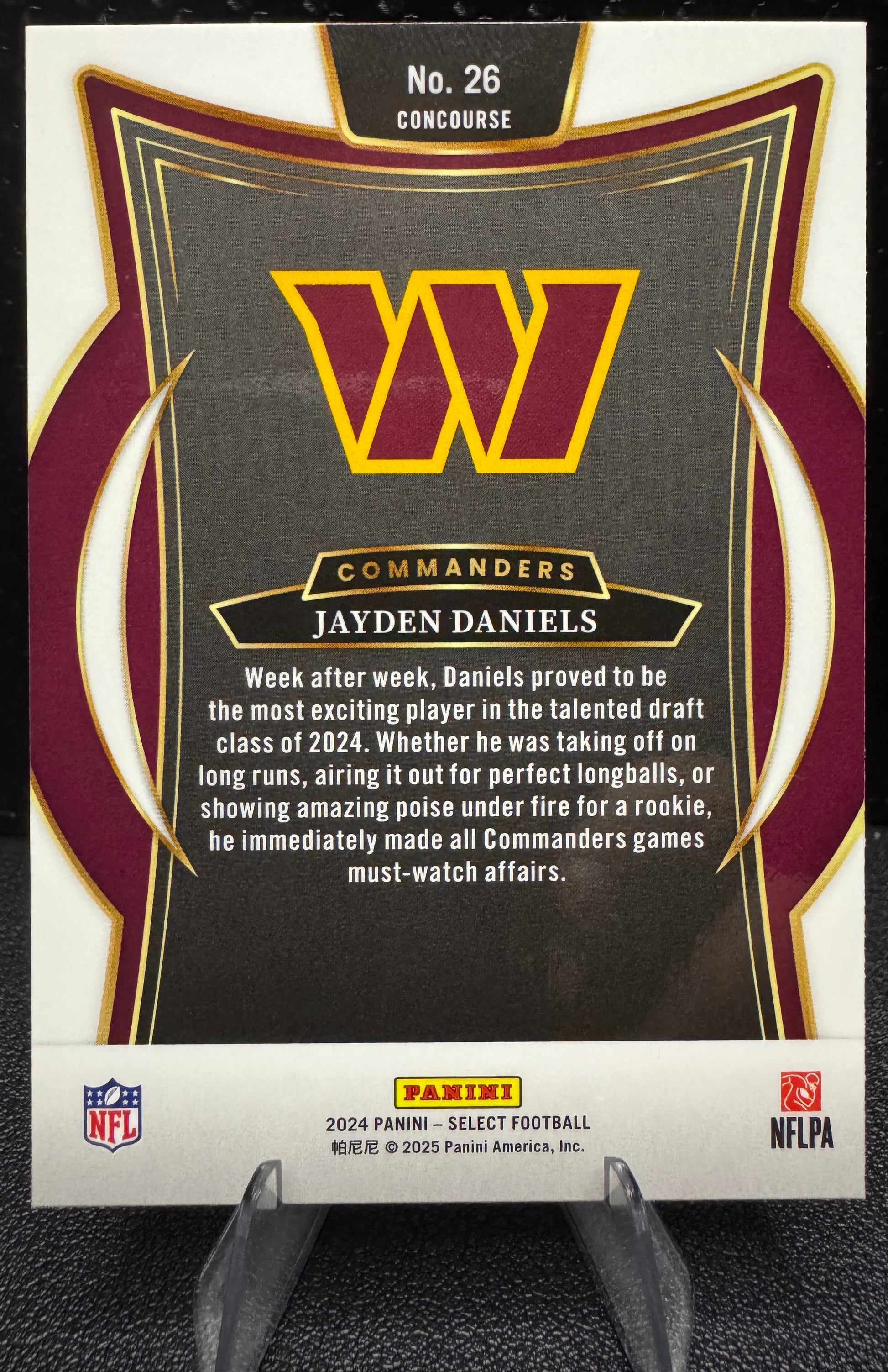2024 Panini Select 26 Jayden Daniels RC Washington Commanders - 787 Hobby House