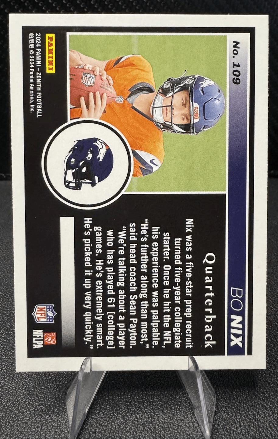 2024 Panini Zenith Retail 109 Bo Nix Denver Broncos RC - 787 Hobby House