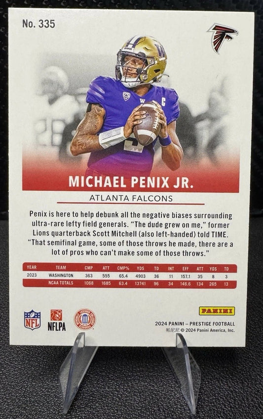 2024 Prestige Xtra Points Sunburst 335 Michael Penix Jr. RC Atlanta Falcons - 787 Hobby House
