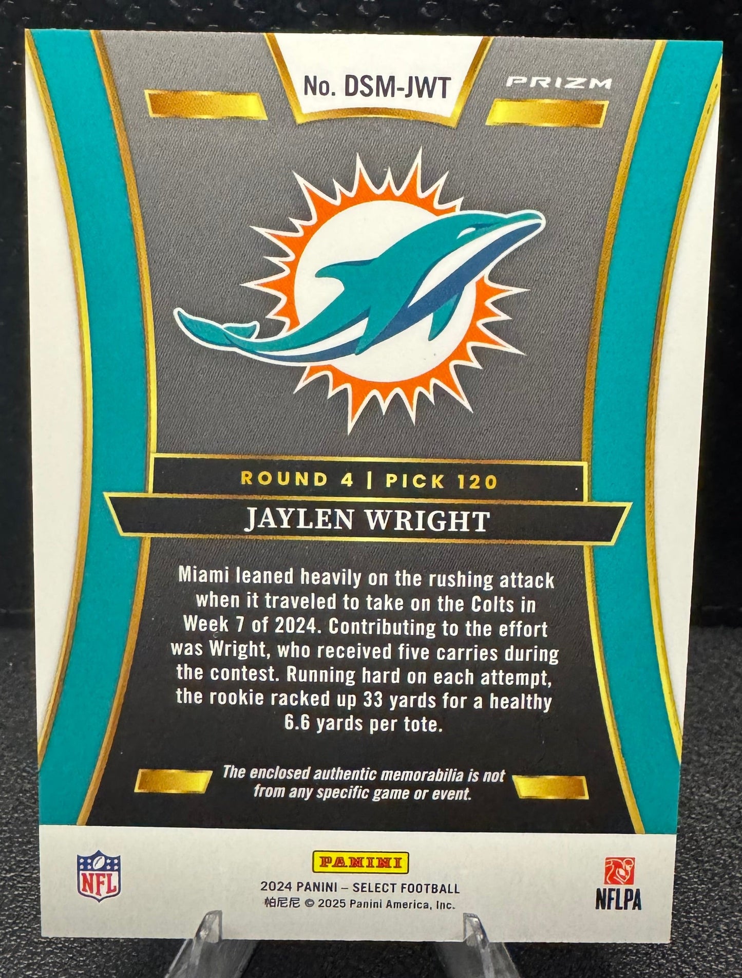 2024 Select Draft Selections Memorabilia Prizm Red 23 Jaylen Wright RC - 787 Hobby House