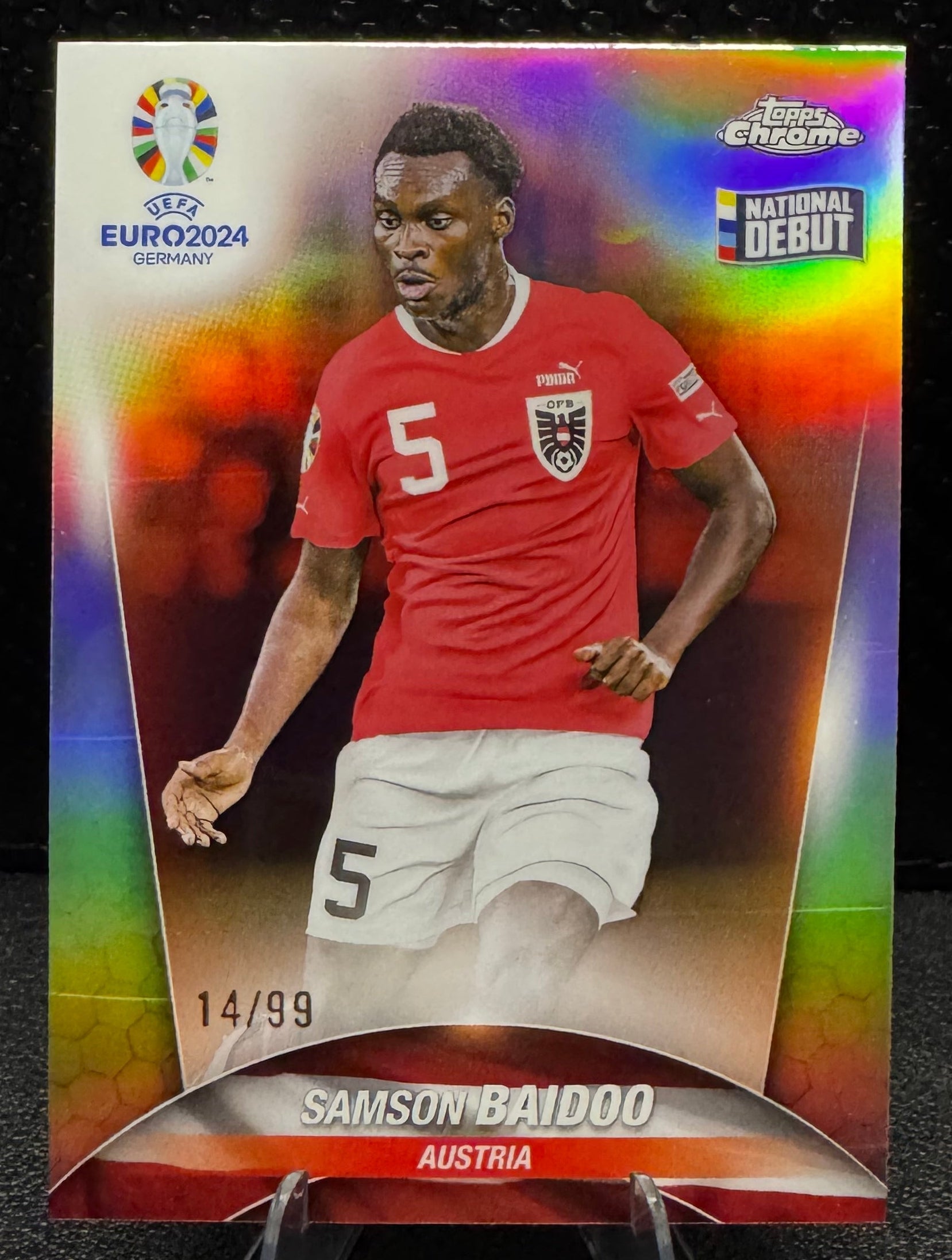2024 Topps Chrome UEFA Euro Color Match Refractors 140 Samson Baidoo 14/99 - 787 Hobby House
