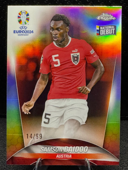 2024 Topps Chrome UEFA Euro Color Match Refractors 140 Samson Baidoo 14/99 - 787 Hobby House