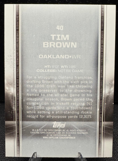 2024 Topps Signature Class Purple 40 Tim Brown 65/100 - 787 Hobby House