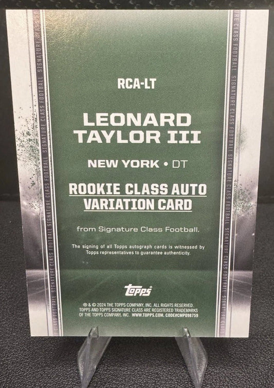 2024 Topps Signature Class RCA - LT Leonard Taylor III RC Auto Orange 2/50 New York Jets - 787 Hobby House