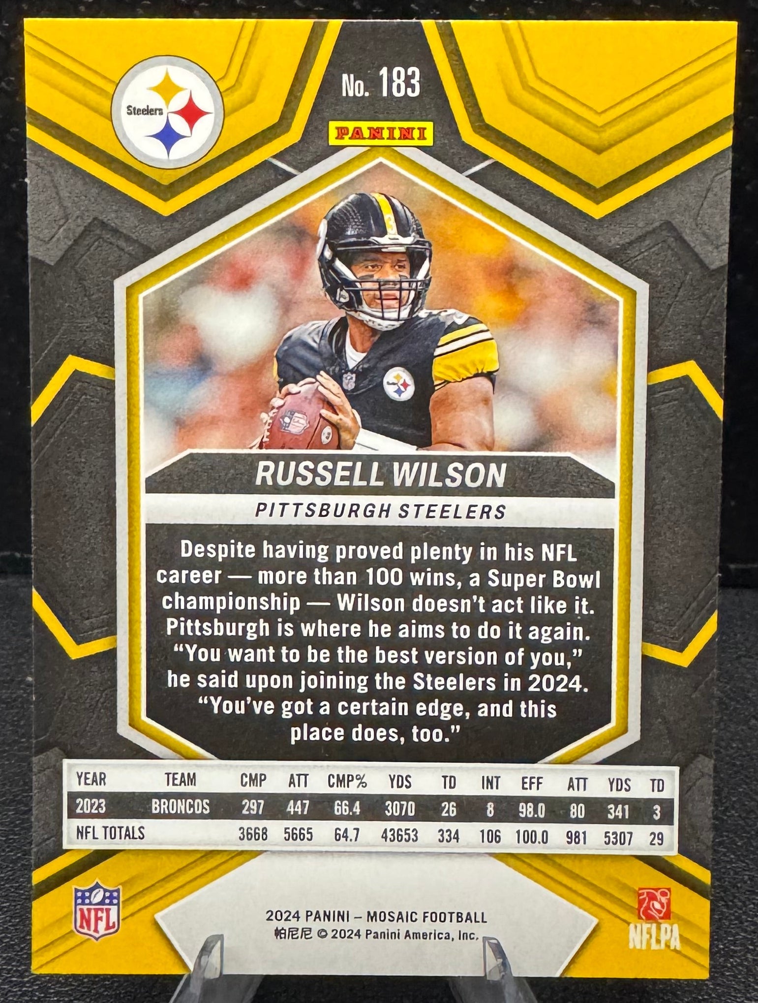 2024 Panini Mosaic #183 Russell Wilson Pittsburgh Steelers