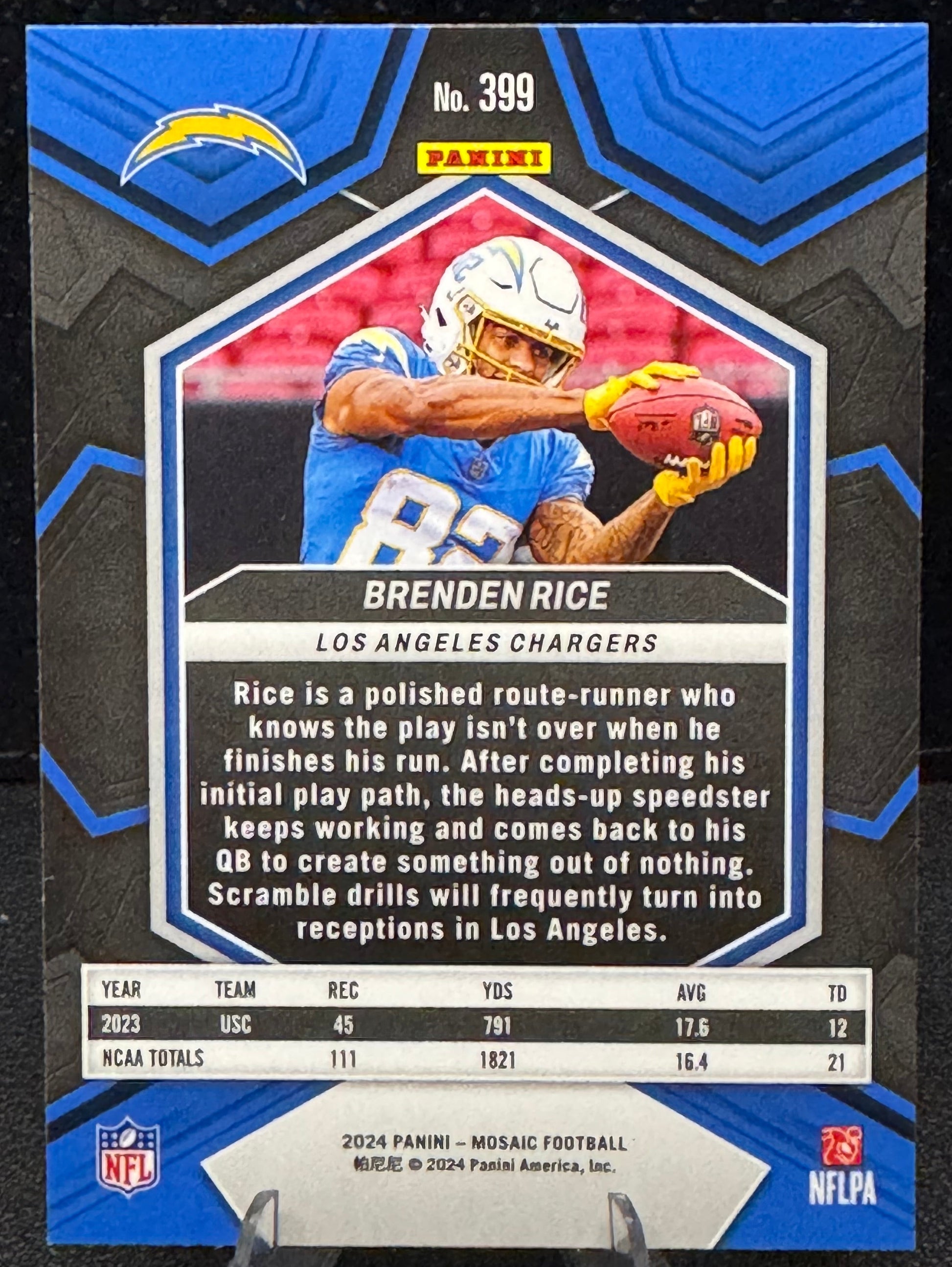 2024 Panini Mosaic #399 Brenden Rice RC Los Angeles Chargers