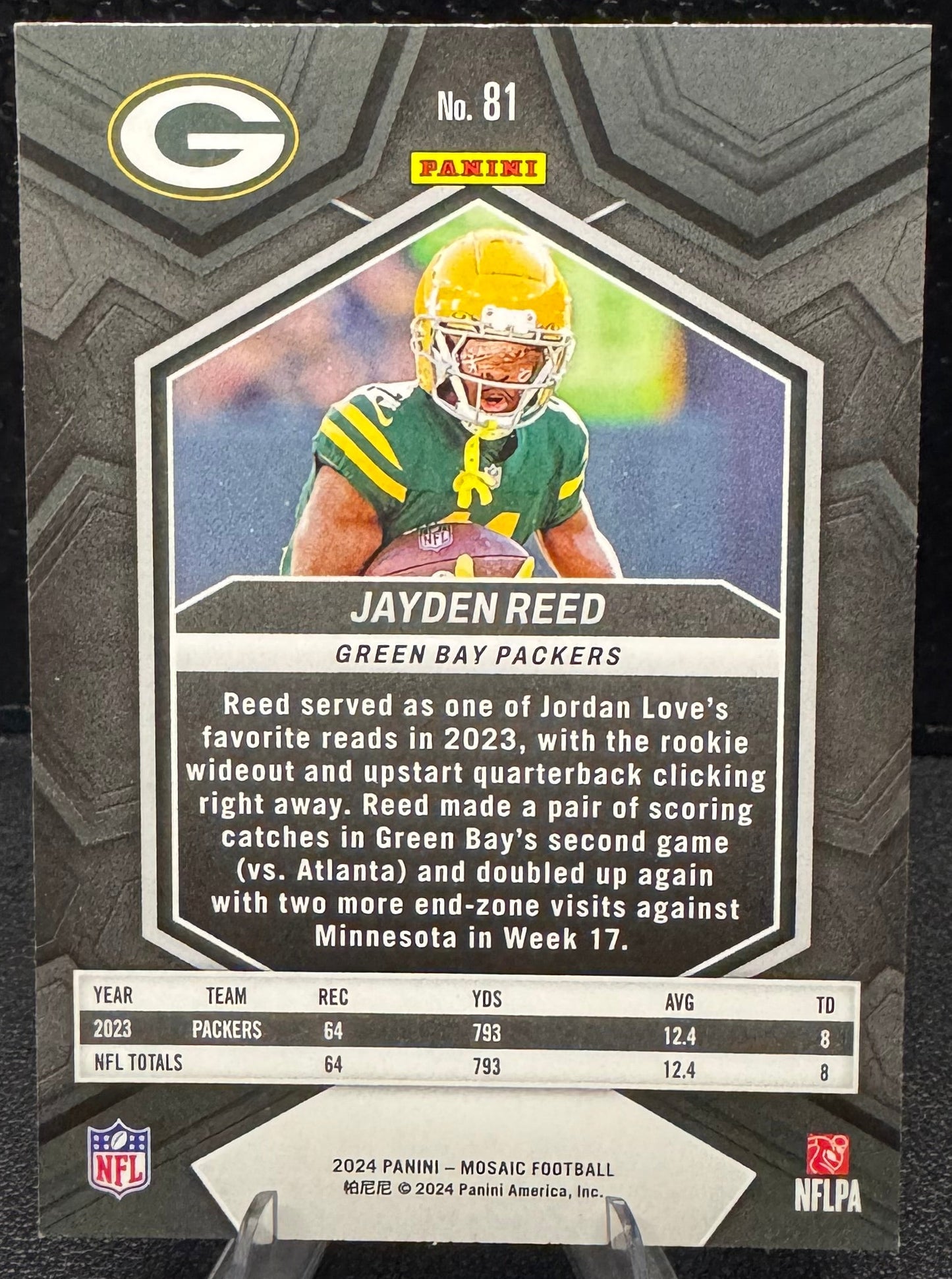 2024 Panini Mosaic #81 Jayden Reed Green Bay Packers