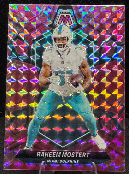 2024 Panini Mosaic Mosaic Camo Pink #136 Raheem Mostert Miami Dolphins