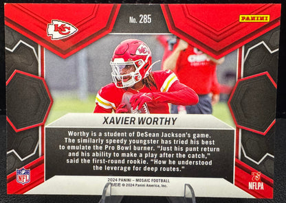2024 Panini Mosaic NFL Debut #285 Xavier Worthy RC Kansas City Chiefs