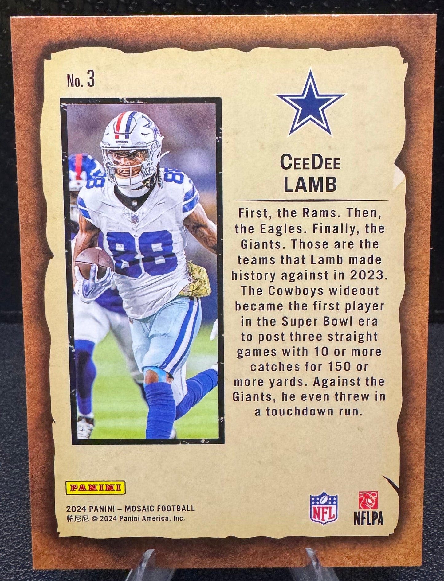 2024 Panini Mosaic Notoriety #3 CeeDee Lamb Dallas Cowboys