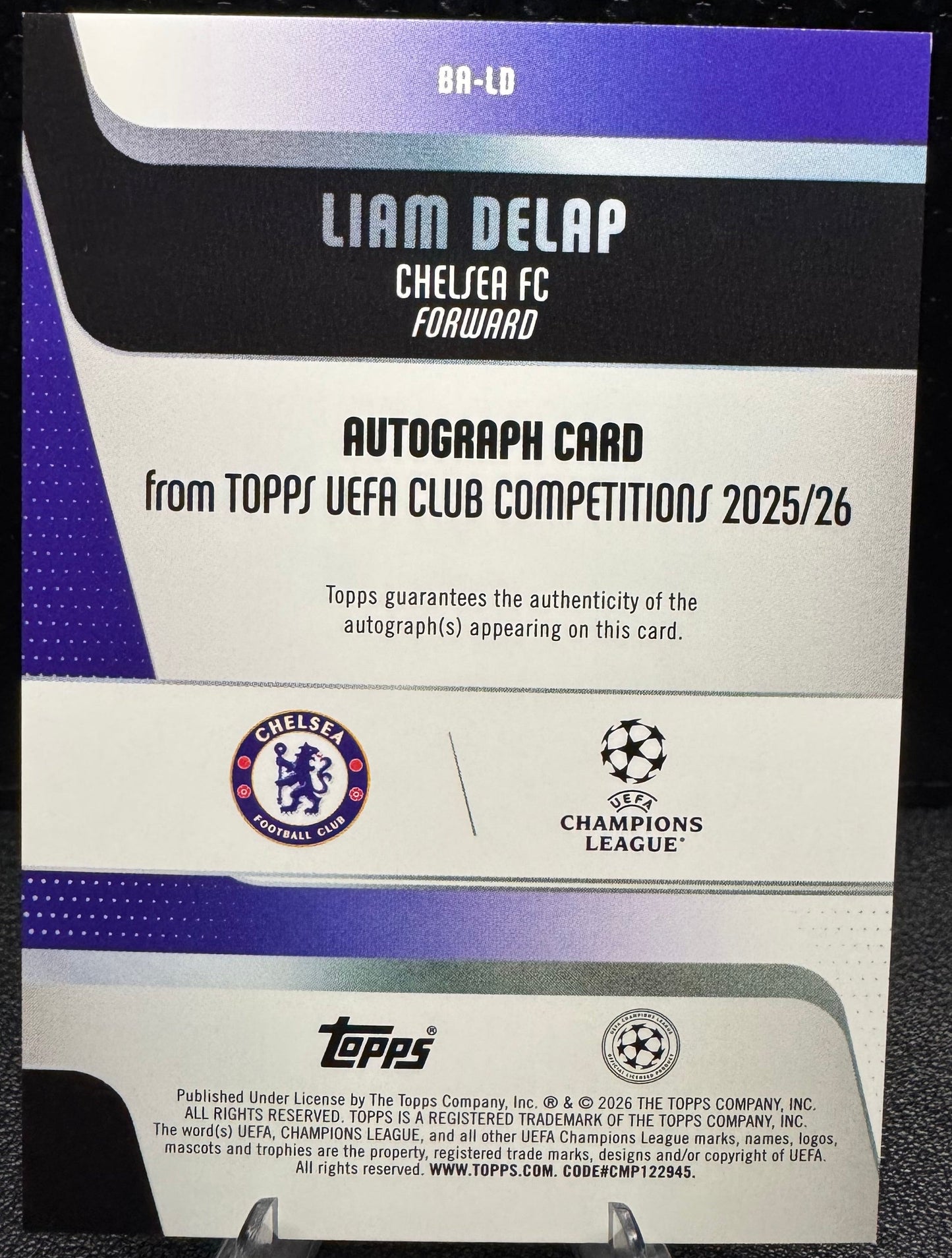 2025 - 26 Topps UEFA Club Competitions Autographs BALD Liam Delap AU - 787 Hobby House