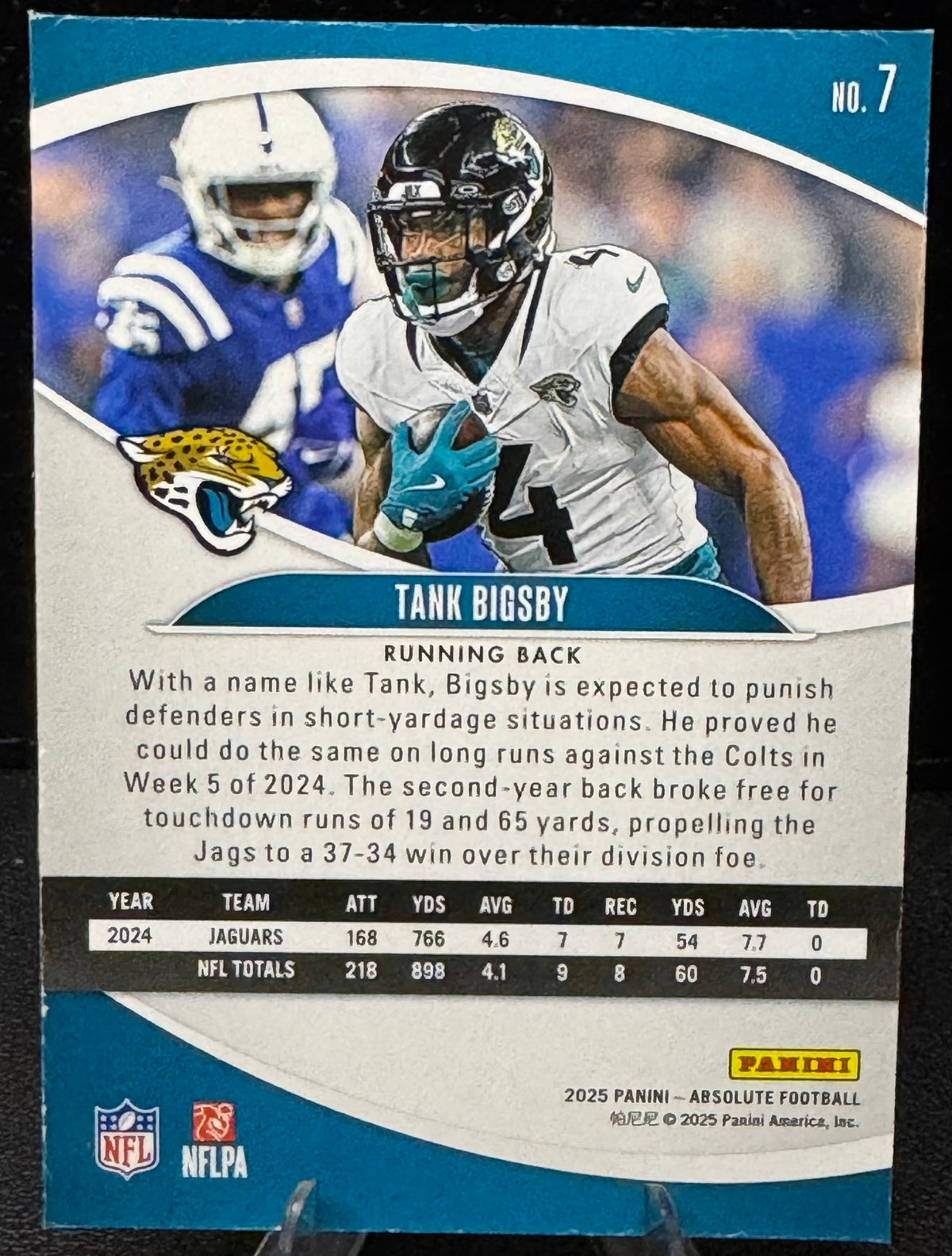 2025 Absolute 7 Tank Bigsby Jacksonville Jaguars - 787 Hobby House