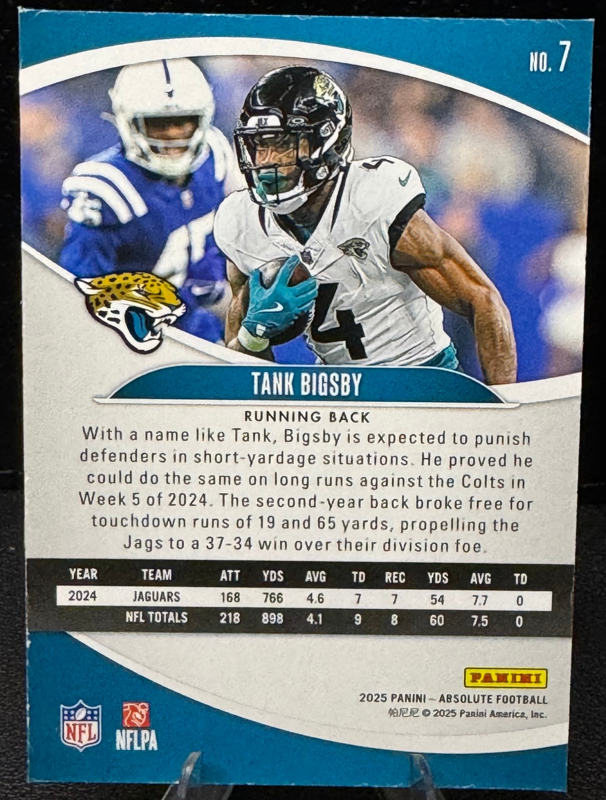 2025 Absolute 7 Tank Bigsby Jacksonville Jaguars - 787 Hobby House