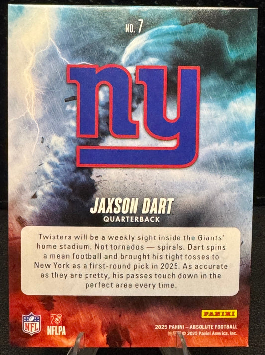 2025 Absolute By Storm 7 Jaxson Dart RC New York Giants - 787 Hobby House