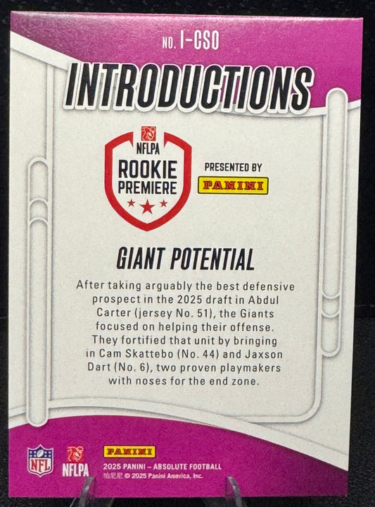 2025 Absolute Introductions I-CSO Cam Skattebo Jaxson Dart Abdul Carter RC Giant Potential - 787 Hobby House