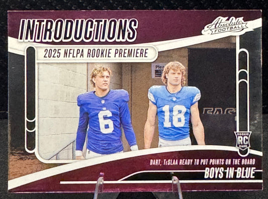 2025 Absolute Introductions I-JDT Jaxson Dart Isaac TeSlaa Boys in Blue RC New York Giants - 787 Hobby House
