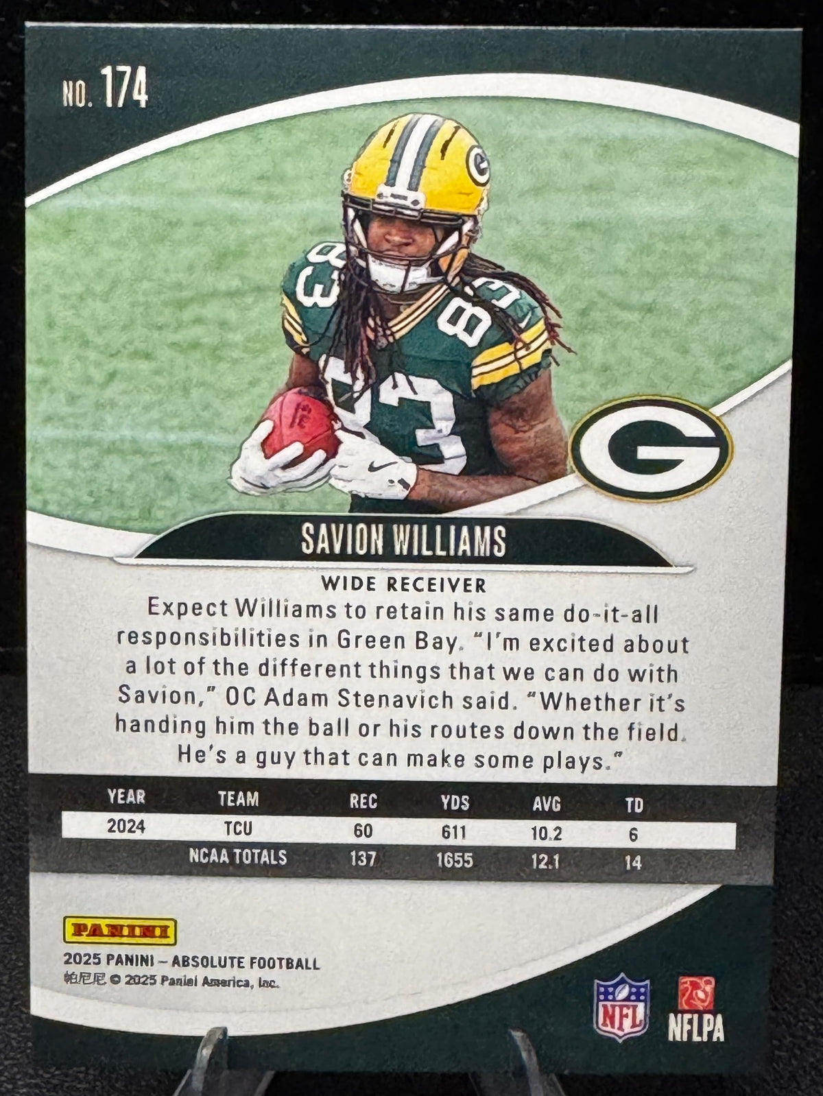 2025 Absolute Retail 174 Savion Williams RC Green Bay Packers - 787 Hobby House