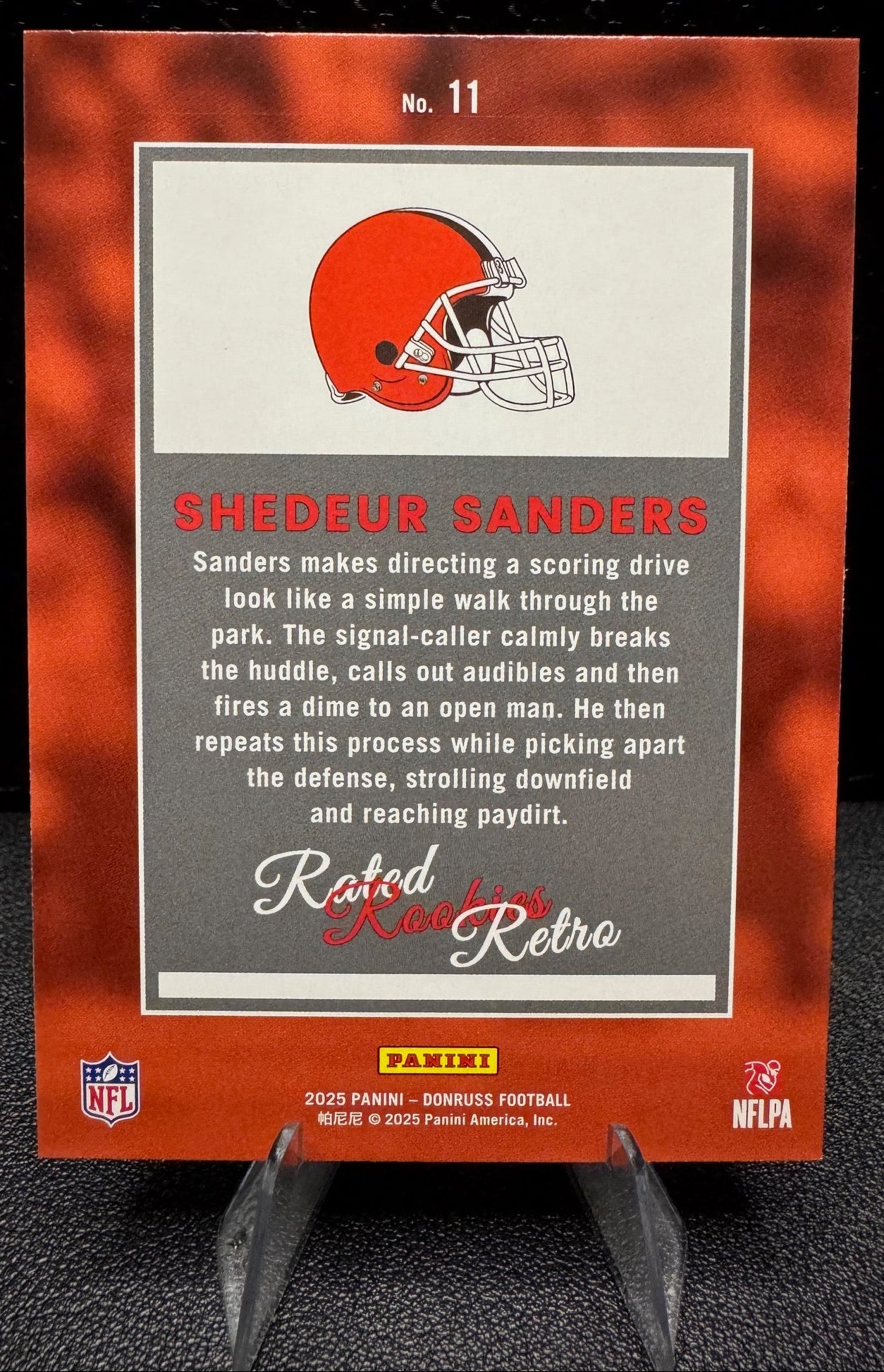 2025 Donruss 11 Shedeur Sanders Rated Rookies Retro RC Cleveland Browns - 787 Hobby House