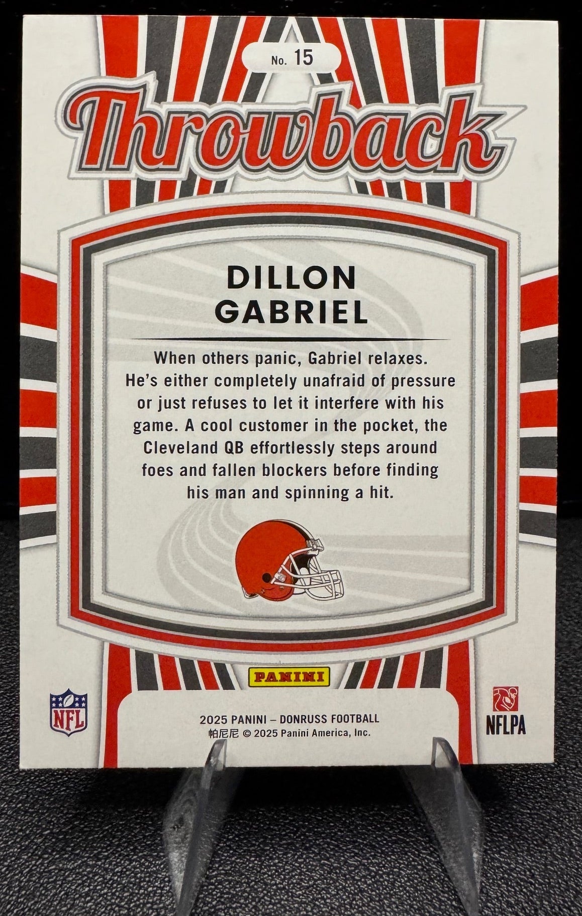 2025 Donruss 15 Dillon Gabriel Rated Rookies Throwback RR RC Cleveland Browns - 787 Hobby House