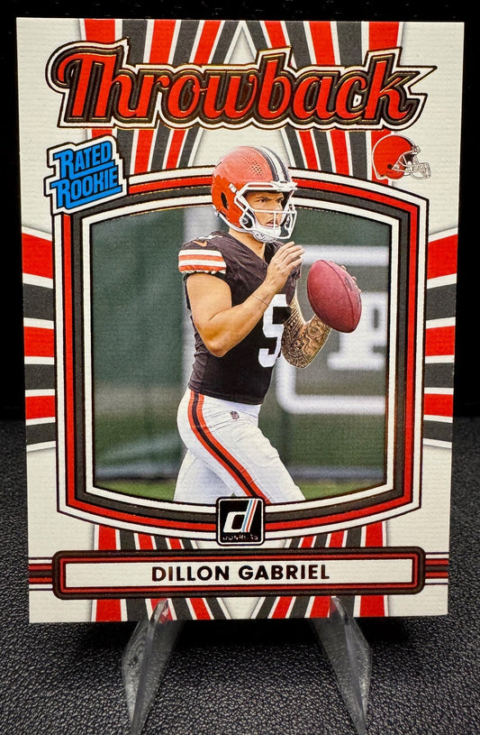 2025 Donruss 15 Dillon Gabriel Rated Rookies Throwback RR RC Cleveland Browns - 787 Hobby House