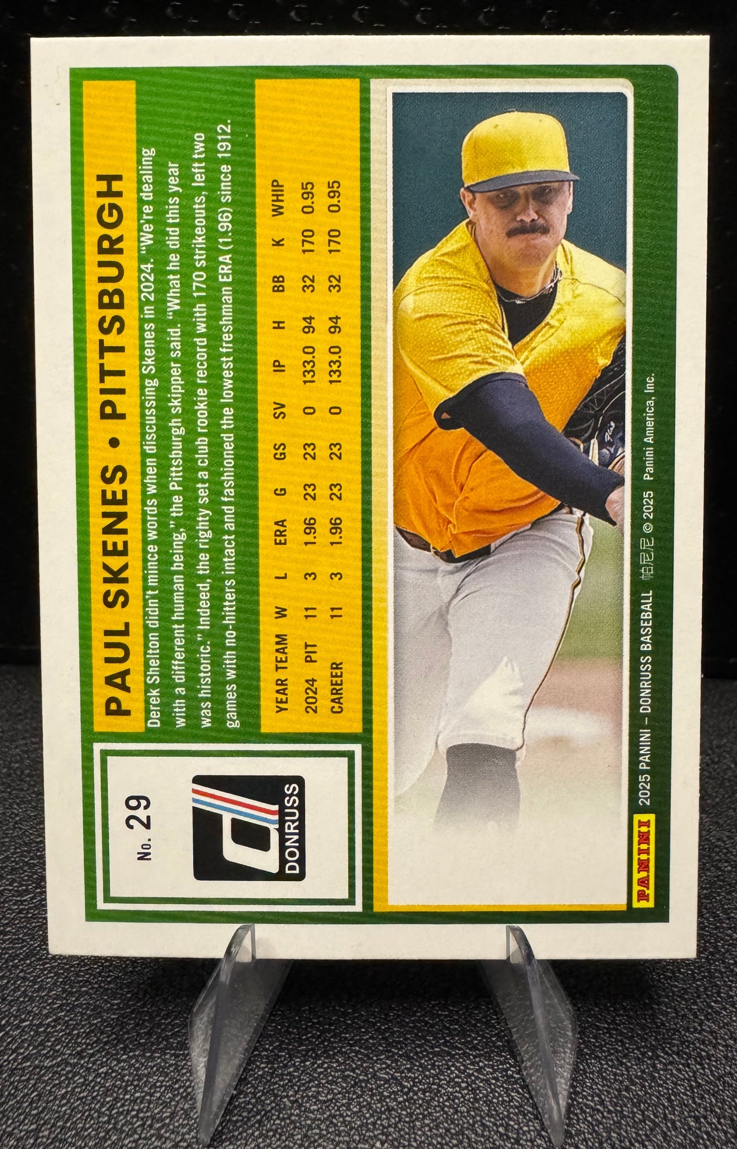 2025 Donruss 29 Paul Skenes Pittsburgh Pirates - 787 Hobby House