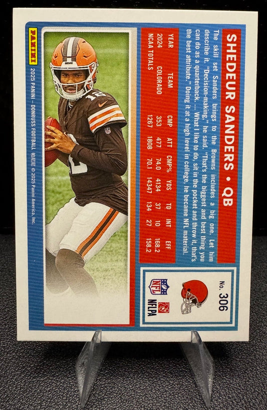 2025 Donruss 306 Shedeur Sanders RR RC Cleveland Browns - 787 Hobby House