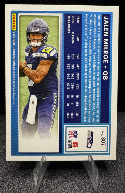 2025 Donruss 307 Jalen Milroe RR RC Seattle Seahawks - 787 Hobby House