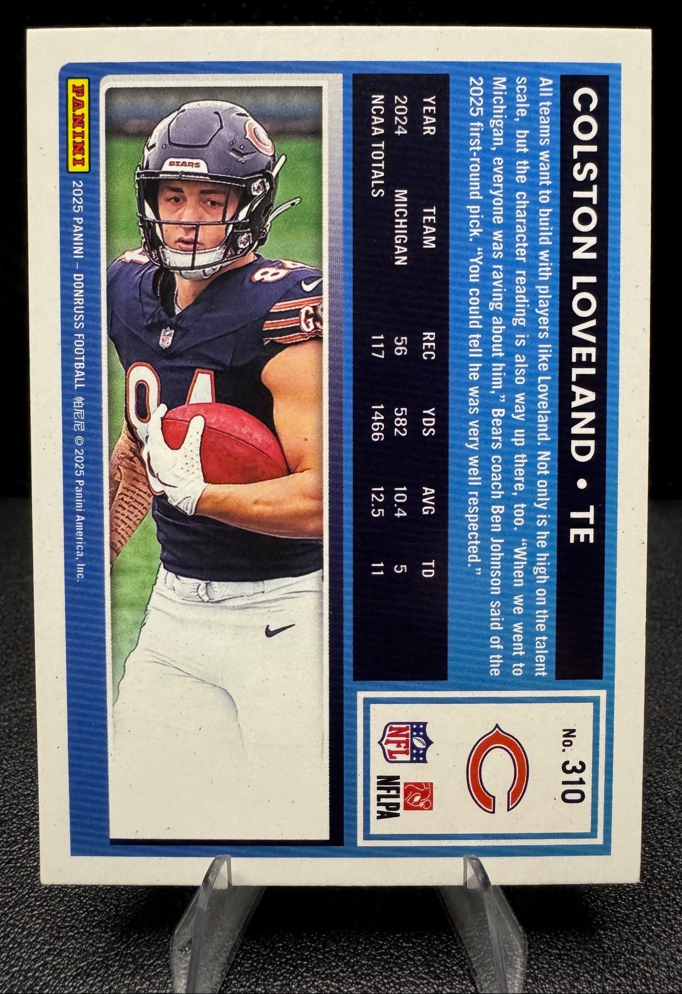 2025 Donruss 310 Colston Loveland RR RC Chicago Bears - 787 Hobby House