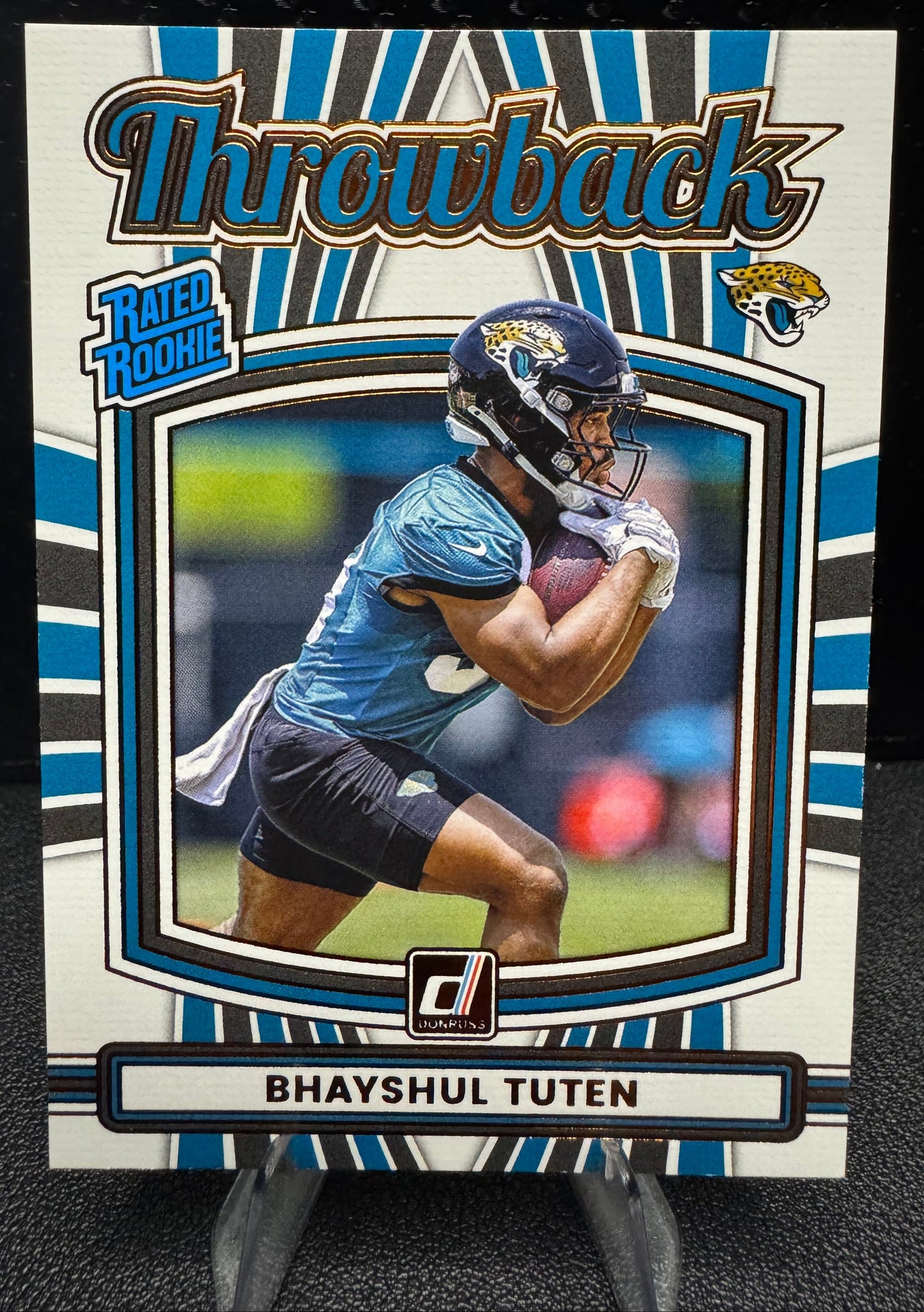 2025 Donruss 38 Bhayshul Tuten Rated Rookies Throwback Jacksonville Jaguars - 787 Hobby House