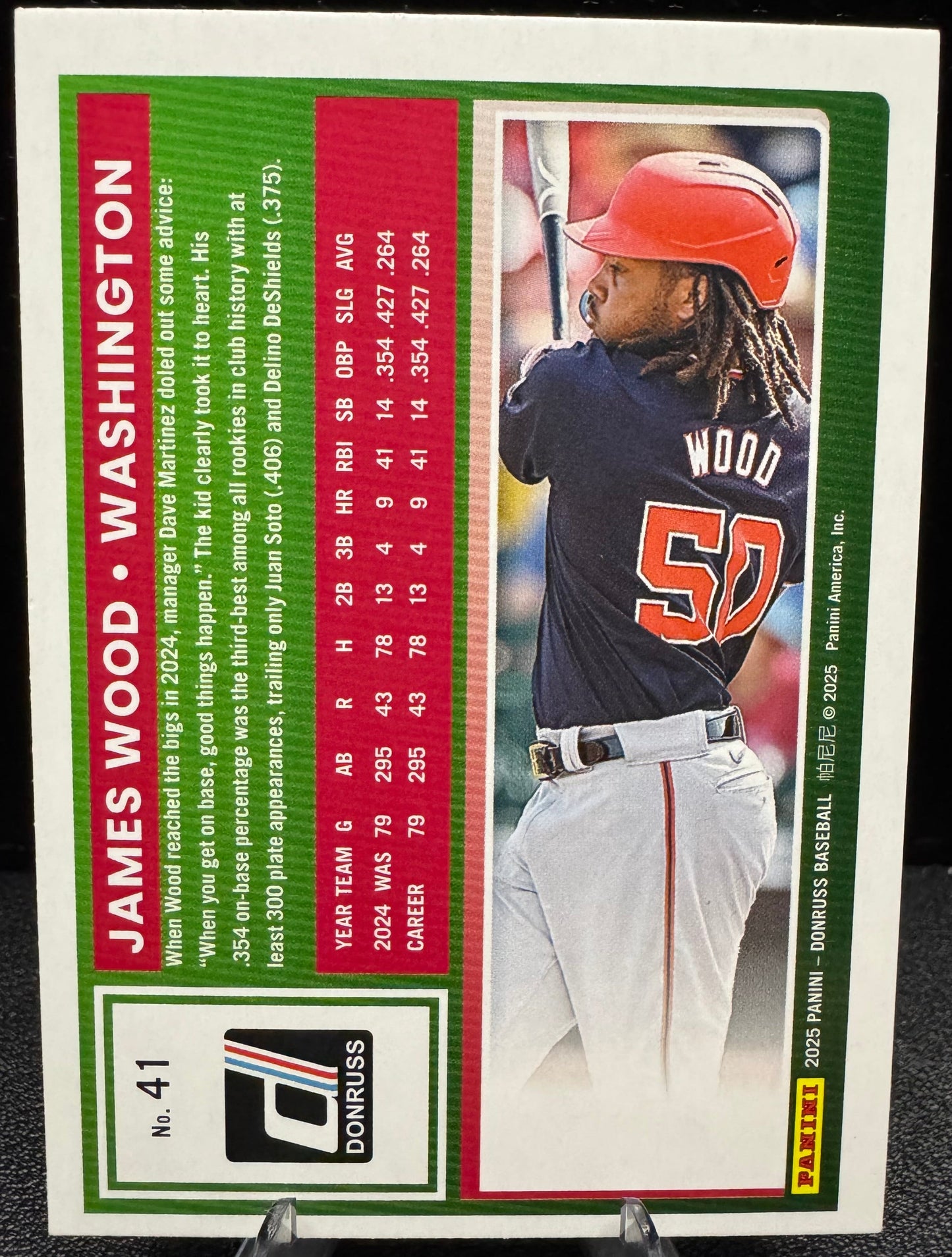 2025 Donruss 41 James Wood Red and Blue Washington Nationals - 787 Hobby House
