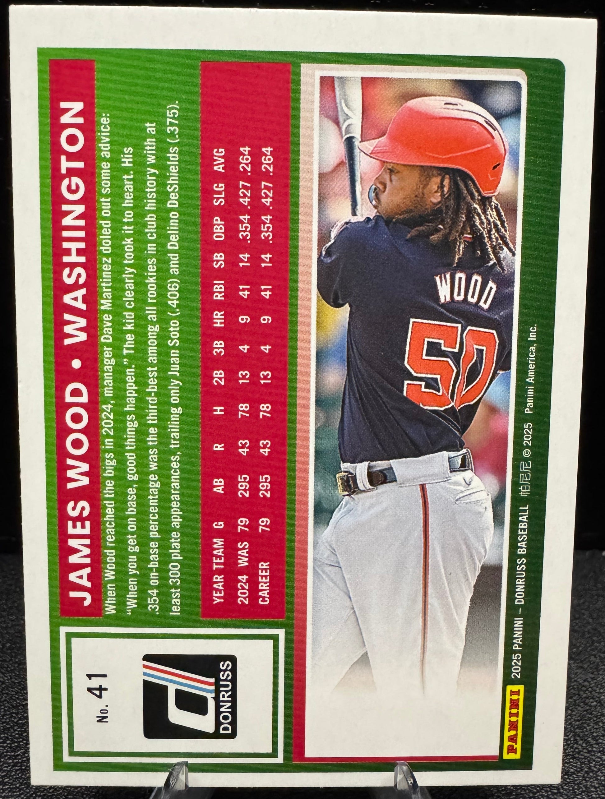 2025 Donruss 41 James Wood Red and Blue Washington Nationals - 787 Hobby House