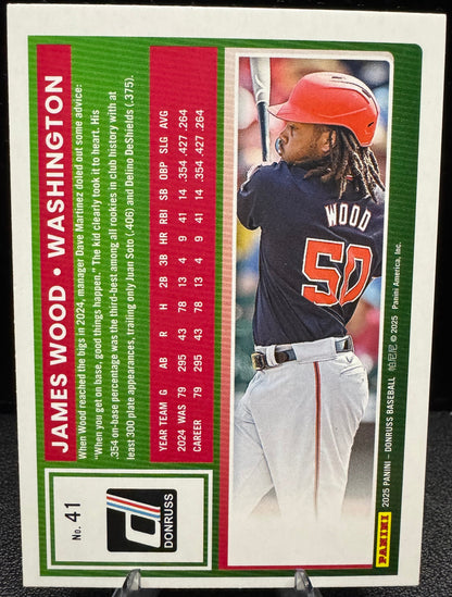 2025 Donruss 41 James Wood Red and Blue Washington Nationals - 787 Hobby House