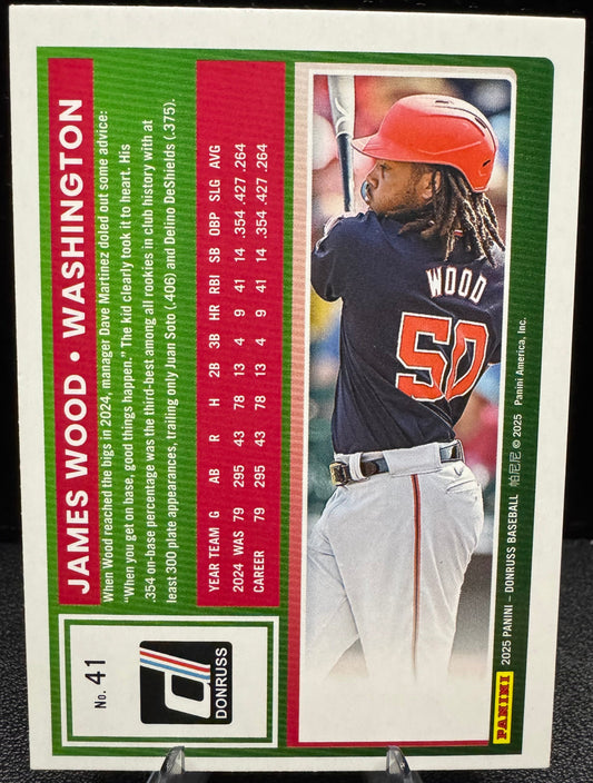 2025 Donruss 41 James Wood Red and Blue Washington Nationals - 787 Hobby House