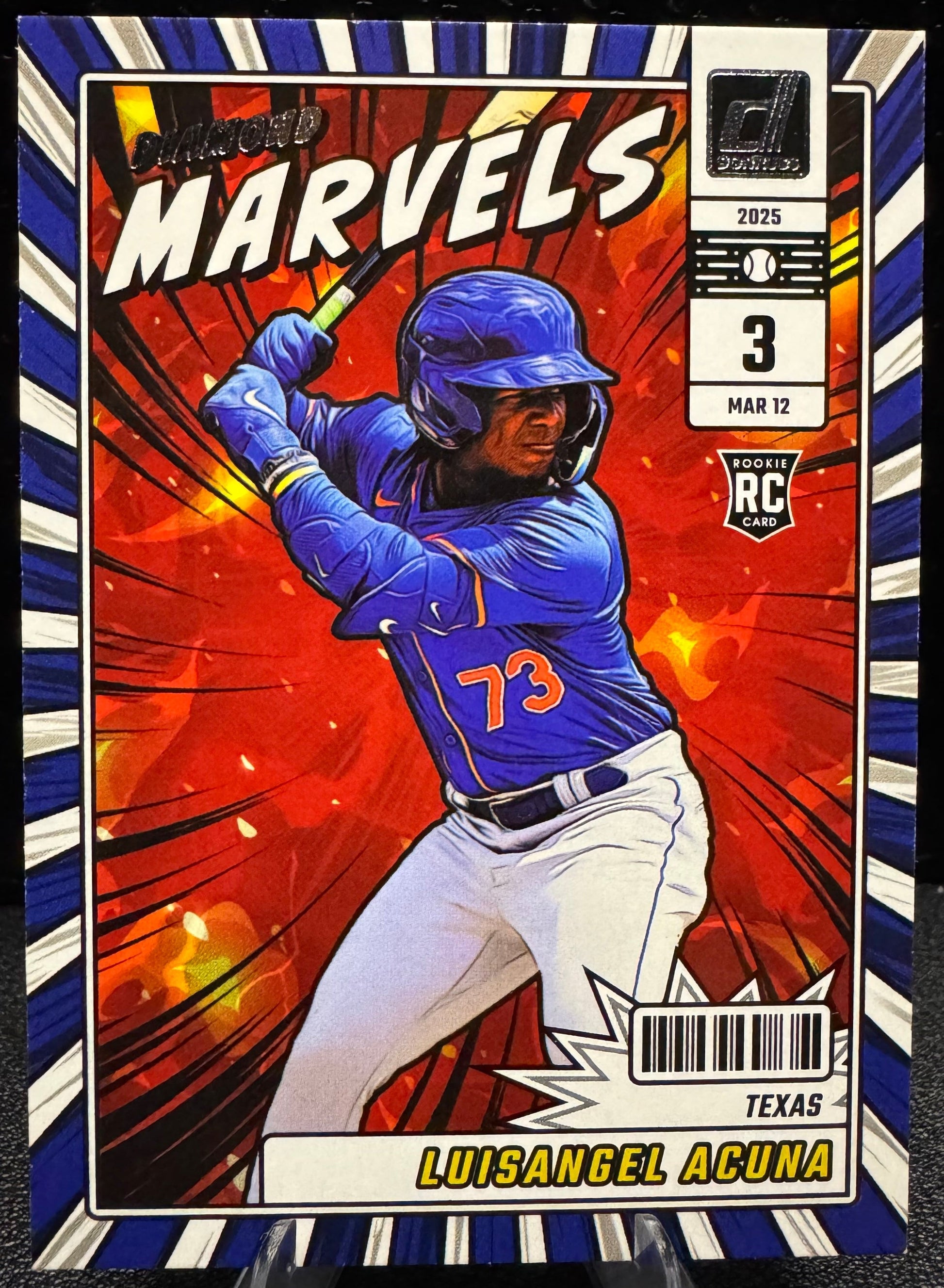 2025 Donruss - Diamond Marvels 14 Luisangel Acuna RC Texas Rangers - 787 Hobby House
