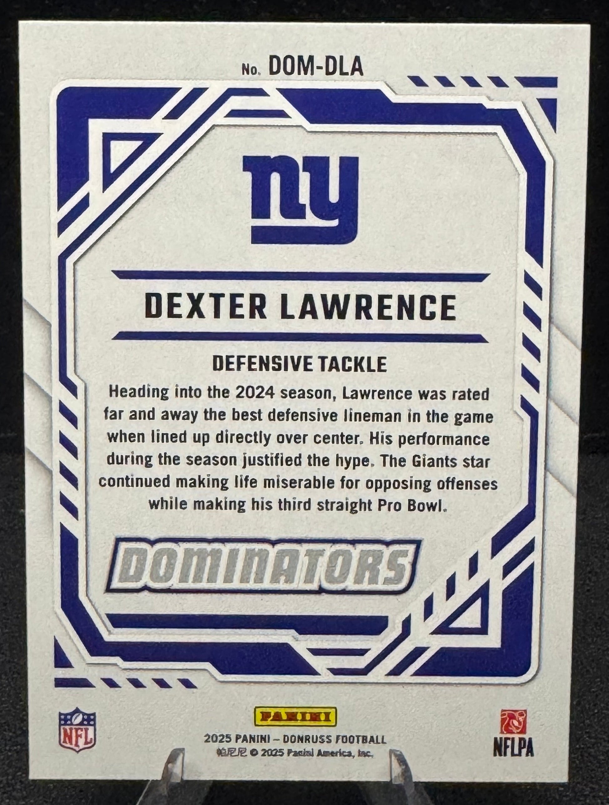 2025 Donruss Dominators DOM-DLA Dexter Lawrence New York Giants - 787 Hobby House