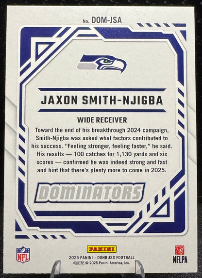 2025 Donruss Dominators DOM-JSA Jaxon Smith-Njigba Seattle Seahawks - 787 Hobby House