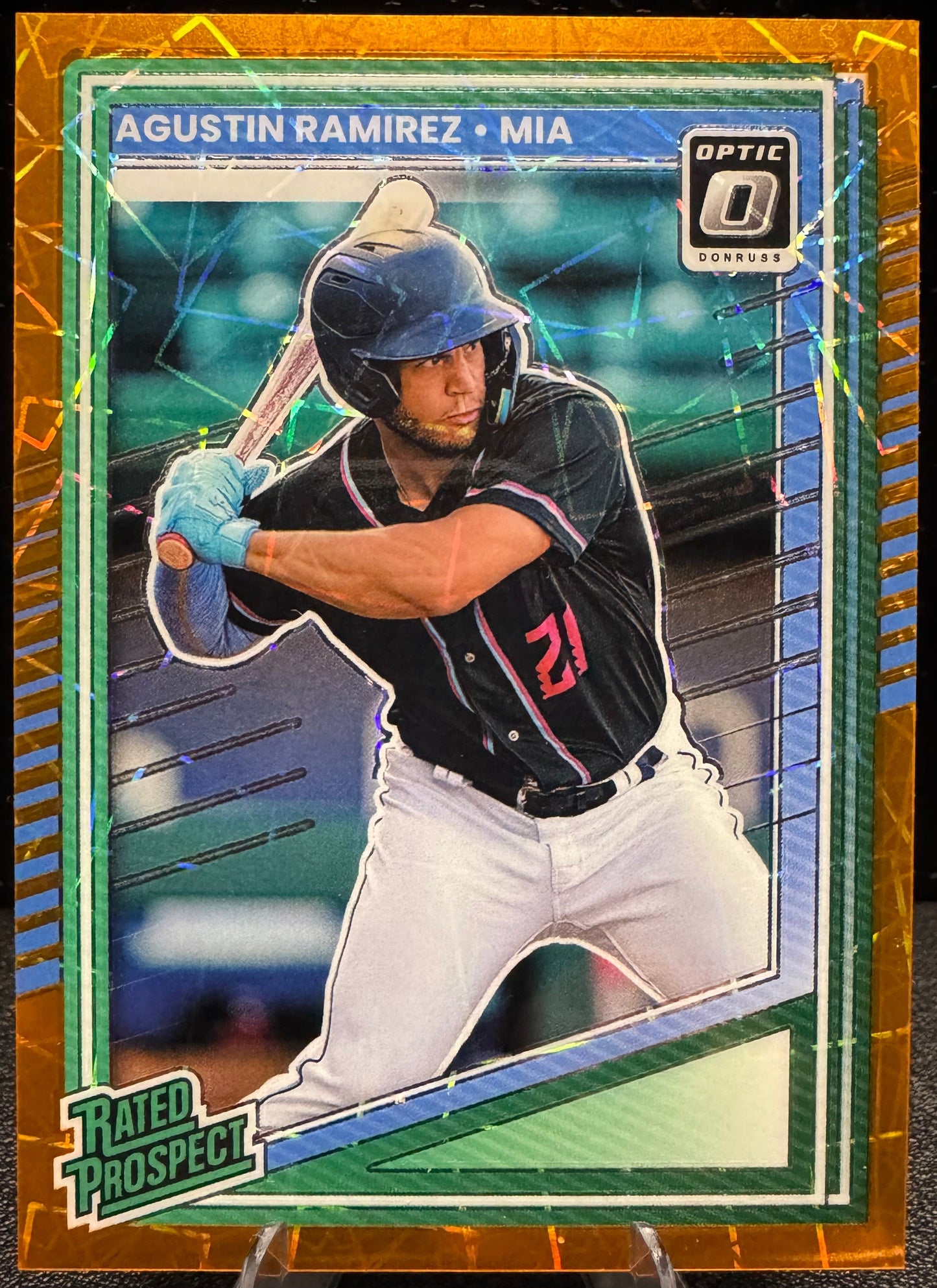 2025 Donruss - Optic Orange Velocity 113 Agustin Ramirez RP Miami Marlins - 787 Hobby House