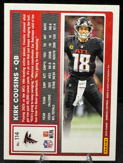 2025 Donruss Press Proof Purple 114 Kirk Cousins Atlanta Falcons - 787 Hobby House