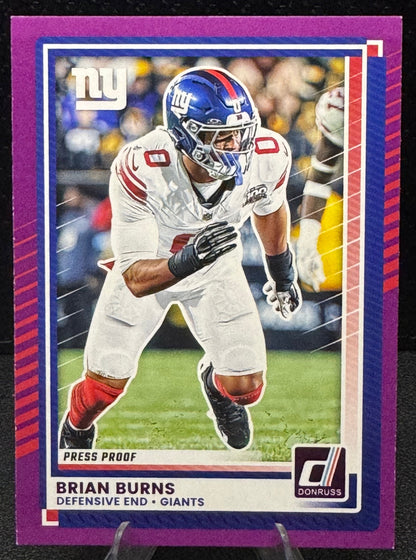2025 Donruss Press Proof Purple 181 Brian Burns New York Giants - 787 Hobby House