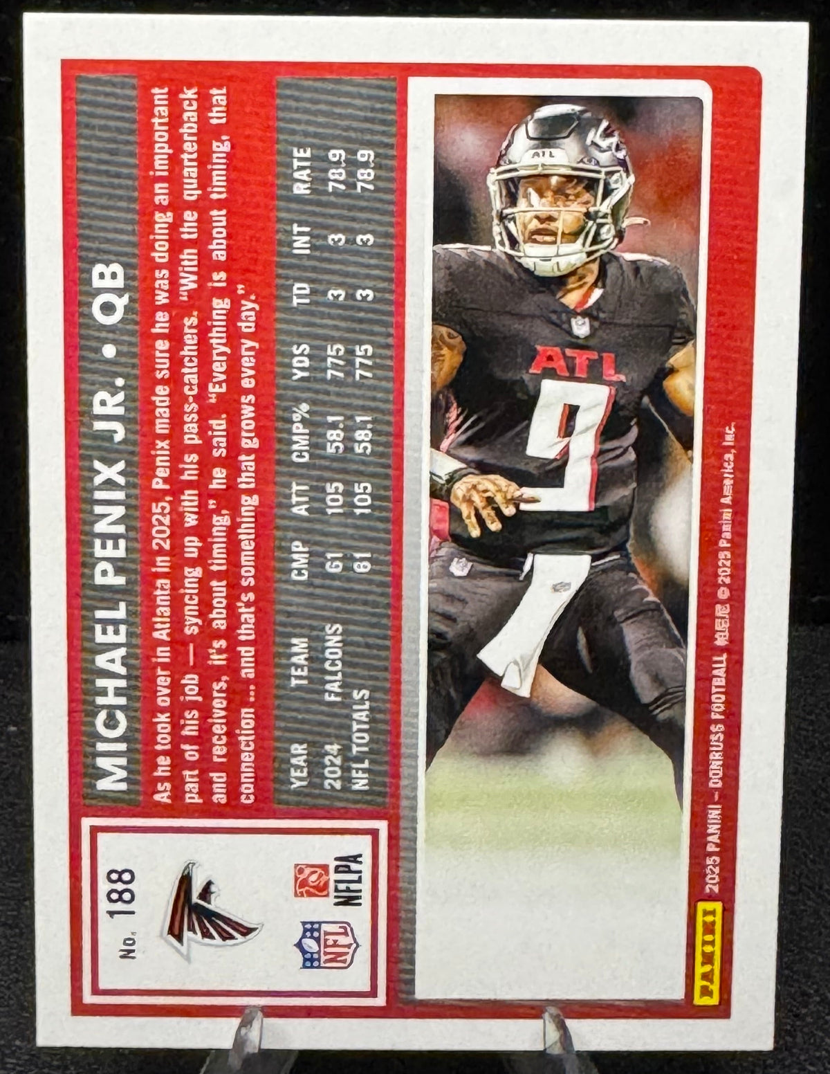 2025 Donruss Press Proof Purple 188 Michael Penix Jr. Atlanta Falcons - 787 Hobby House