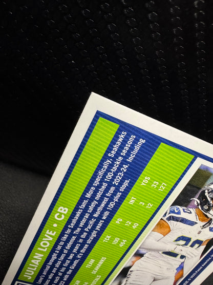 2025 Donruss Press Proof Purple 197 Julian Love Seattle Seahawks - 787 Hobby House