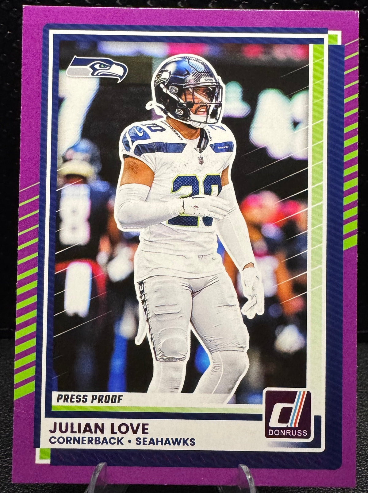 2025 Donruss Press Proof Purple 197 Julian Love Seattle Seahawks - 787 Hobby House