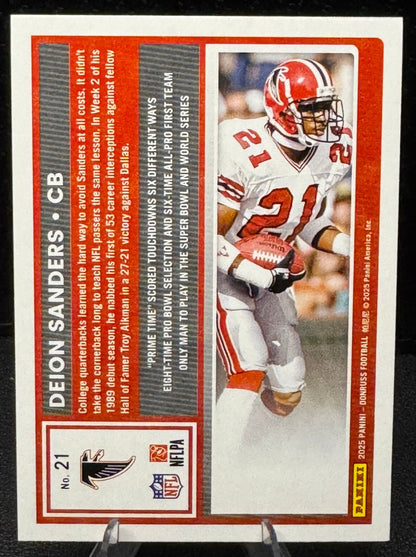 2025 Donruss Press Proof Purple 21 Deion Sanders Atlanta Falcons - 787 Hobby House